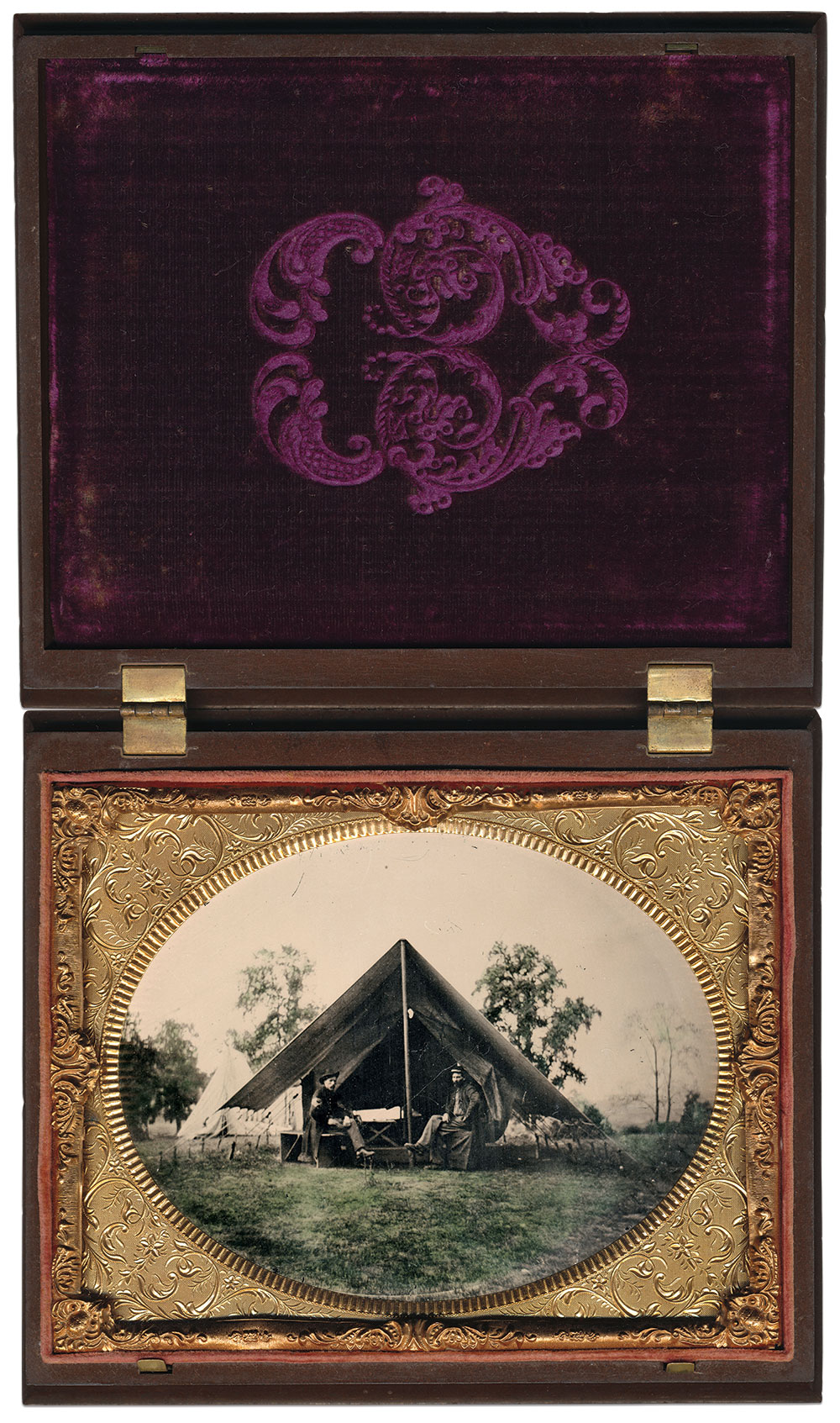 Half-plate ruby ambrotype by an anonymous photographer.
