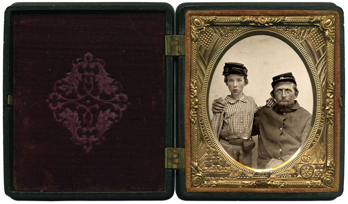 Sixth-plate ruby ambrotype by an anonymous photographer. 