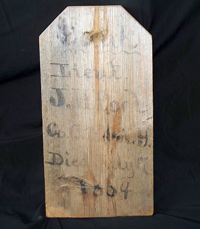 Lt. Pool’s wood grave marker. Rochester Historical Society, Rochester, N.Y.