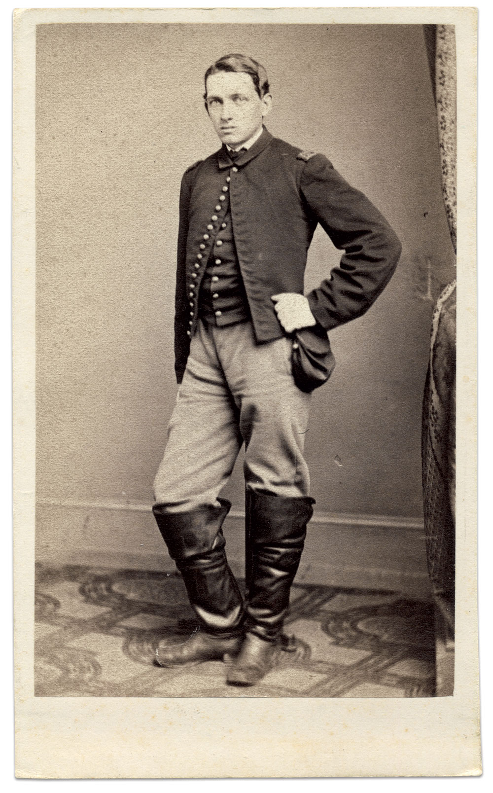 Cecil Clay of the 58th Pennsylvania Infantry. Carte de visite by James E. McClees of Philadelphia, Pa. Rick Carlile Collection.