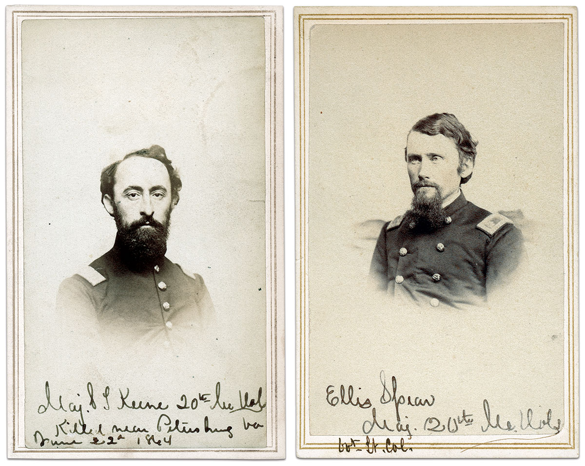 Samuel Trouant Keene (1833-1864) and Ellis Spear (1834-1917) by anonymous photographers.