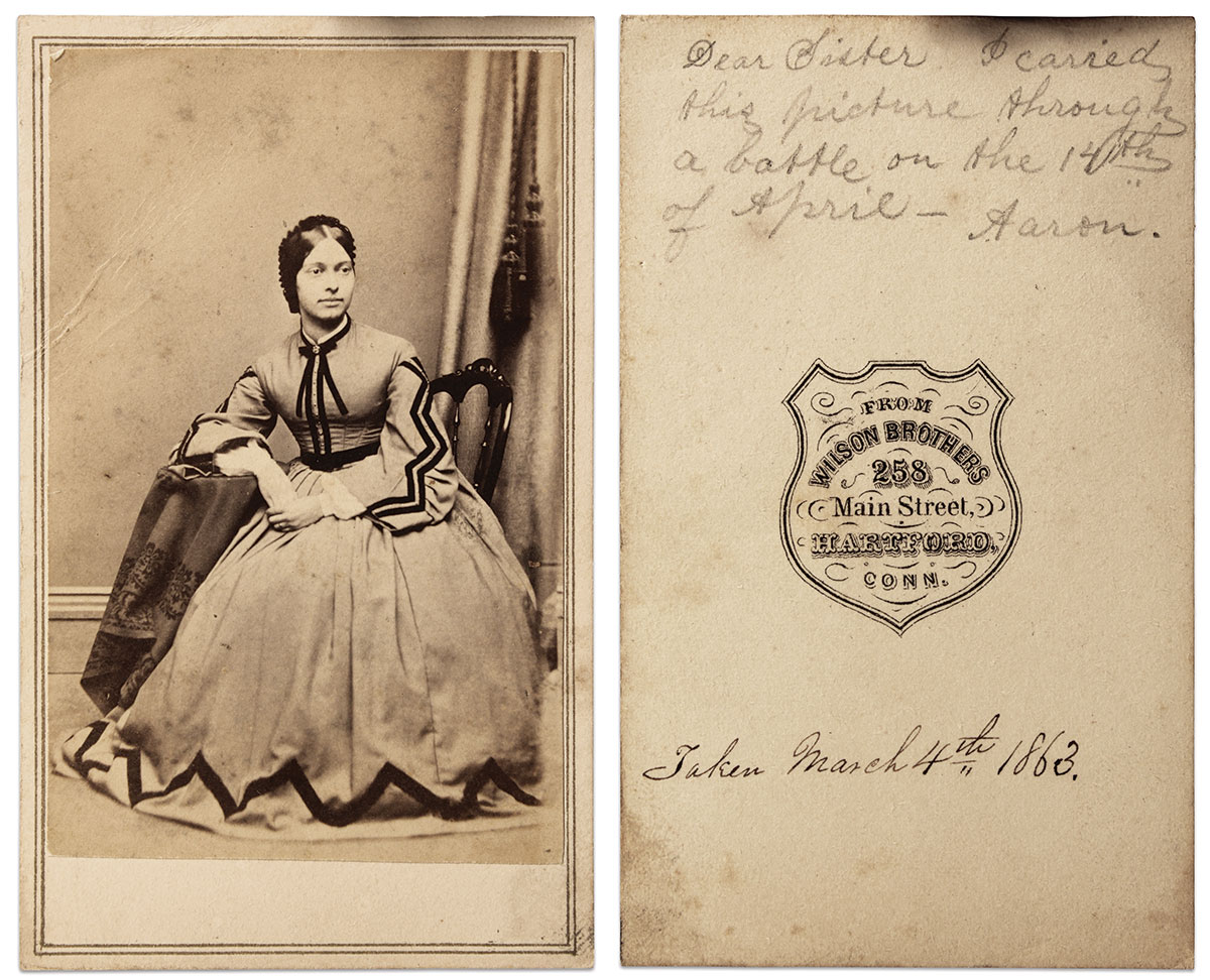 Carte de visite by Wilson Brothers of Hartford, Conn. Buck Zaidel Collection.   