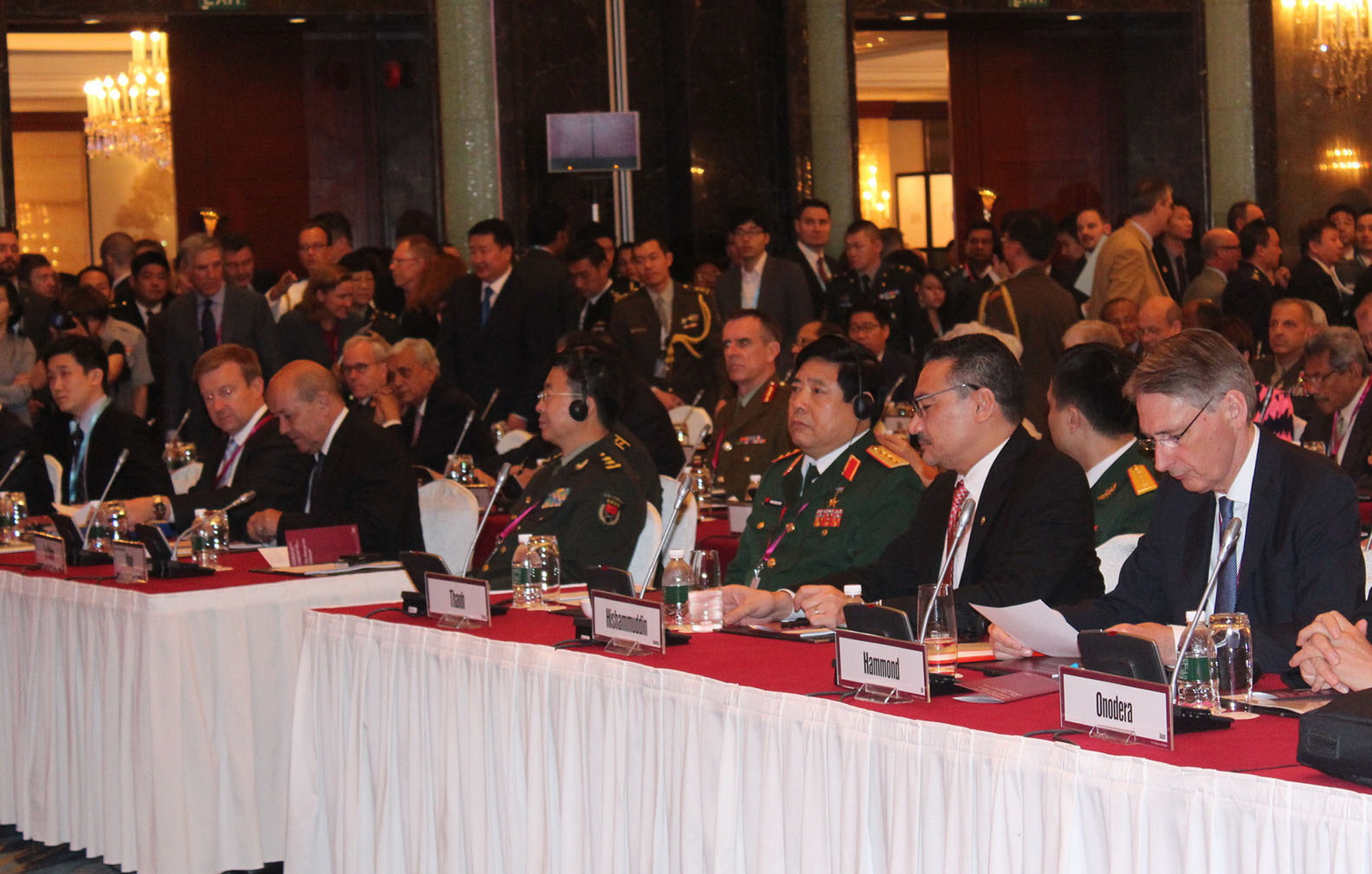Đại tướng Phùng Quang Thanh, Bộ trưởng Bộ Quốc phòng Việt Nam tại Hội nghị Thượng đỉnh An ninh châu Á lần thứ 13 (Đối thoại Shangri-La) tổ chức tại Singapore vào ngày 31/5/2014. (Ảnh: Lê Hải/TTXVN)