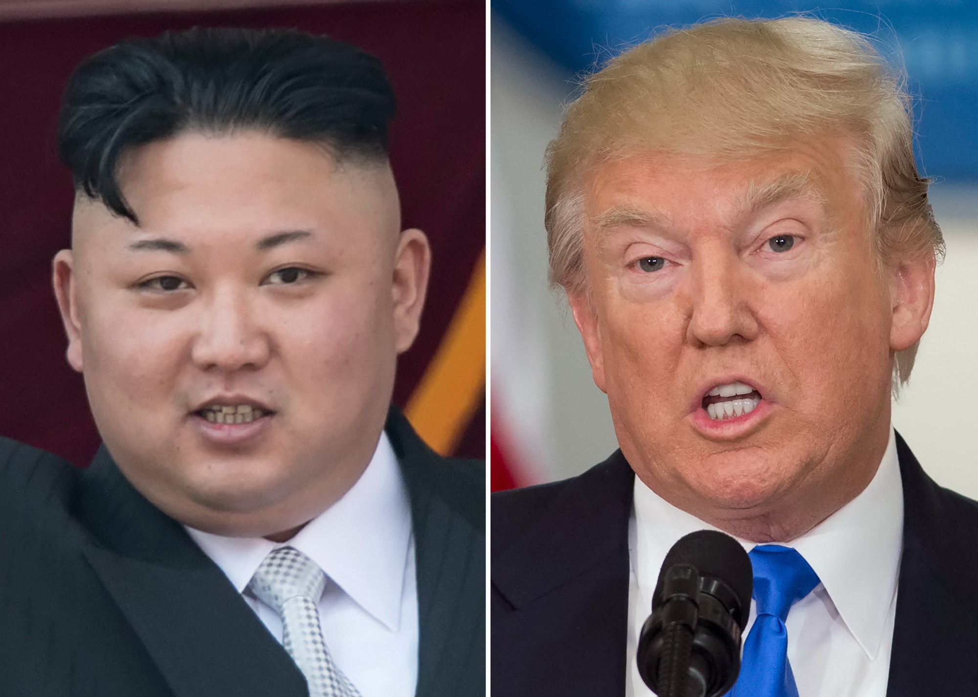 Tổng thống Mỹ Donald Trump (phải) và nhà lãnh đạo Triều Tiên Kim Jong-Un. (Nguồn: AFP/TTXVN)