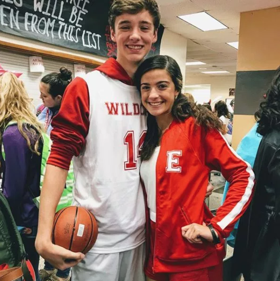 Jason Prather (left) and Ysabella Leon (right) pose together as High School Musical characters Troy Bolton and Gabriella Montez. Photo by Sarah Ogle.