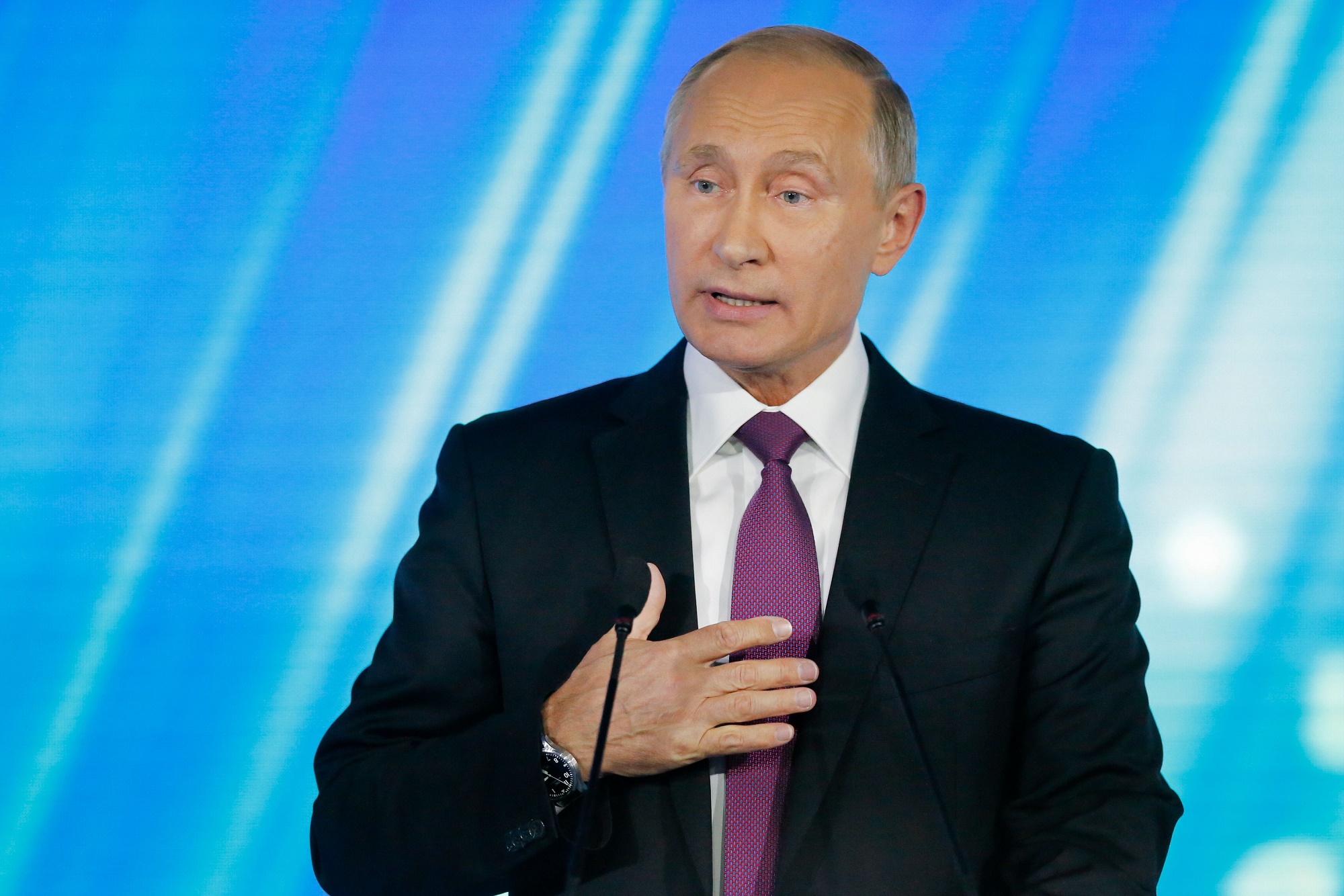 Tổng thống Nga Vladimir Putin luôn nhấn mạnh tầm quan trọng của Cách mạng tháng Mười trong việc định hình sự phát triển của nước Nga hiện đại (Nguồn: AFP/TTXVN)