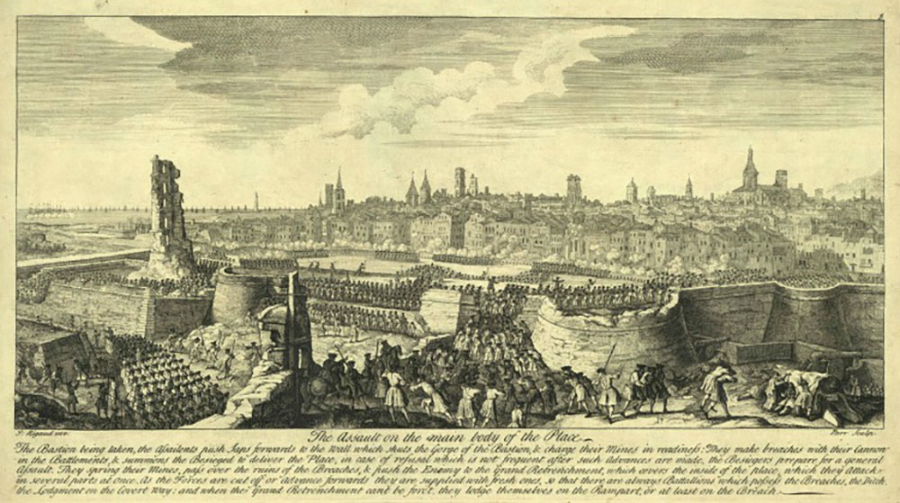 Bức tranh mô tả cuộc vây hãm chiếm Barcelona tháng 9/1714 của liên quân Pháp-Tây Ban Nha thuộc nhà Bourbon. (Nguồn: barcelonas.com)