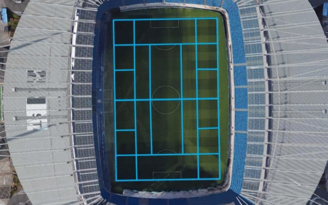 Guardiola chia sân bóng thành những khối nhỏ như thế này (Nguồn: Telegraph)