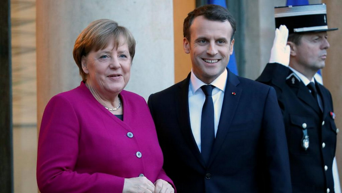 Thủ tướng Đức Angela Merkel và Tổng thống Pháp Emmanuel Macron. (Nguồn: Reuters)