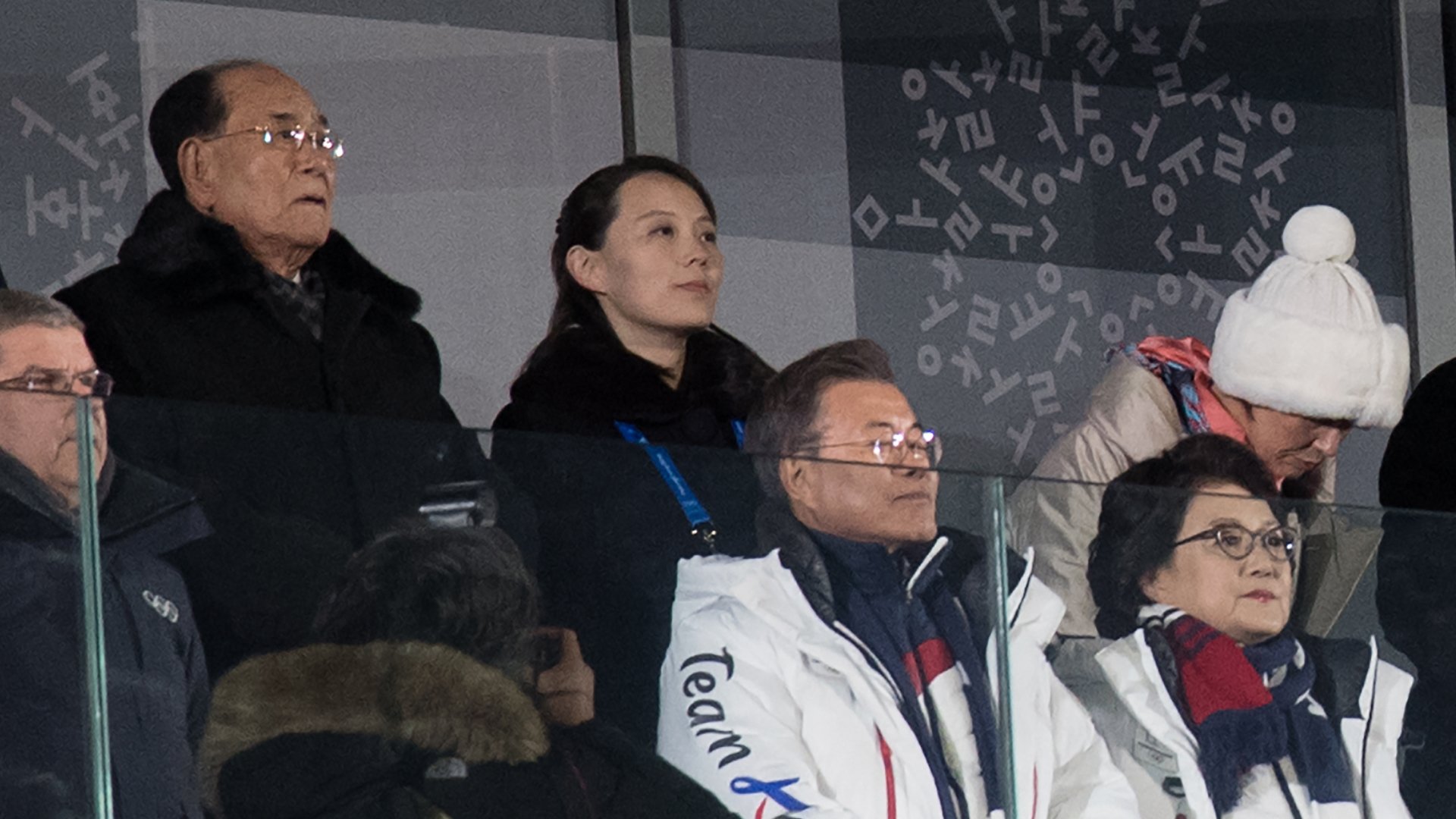 Bà Kim Yo Jong, em gái và là cố vấn thân cận của nhà lãnh đạo Triều Tiên Kim Jong-un tham dự lễ khai mạc Olympic PyeongChang 2018. (Ảnh: Getty Images) 