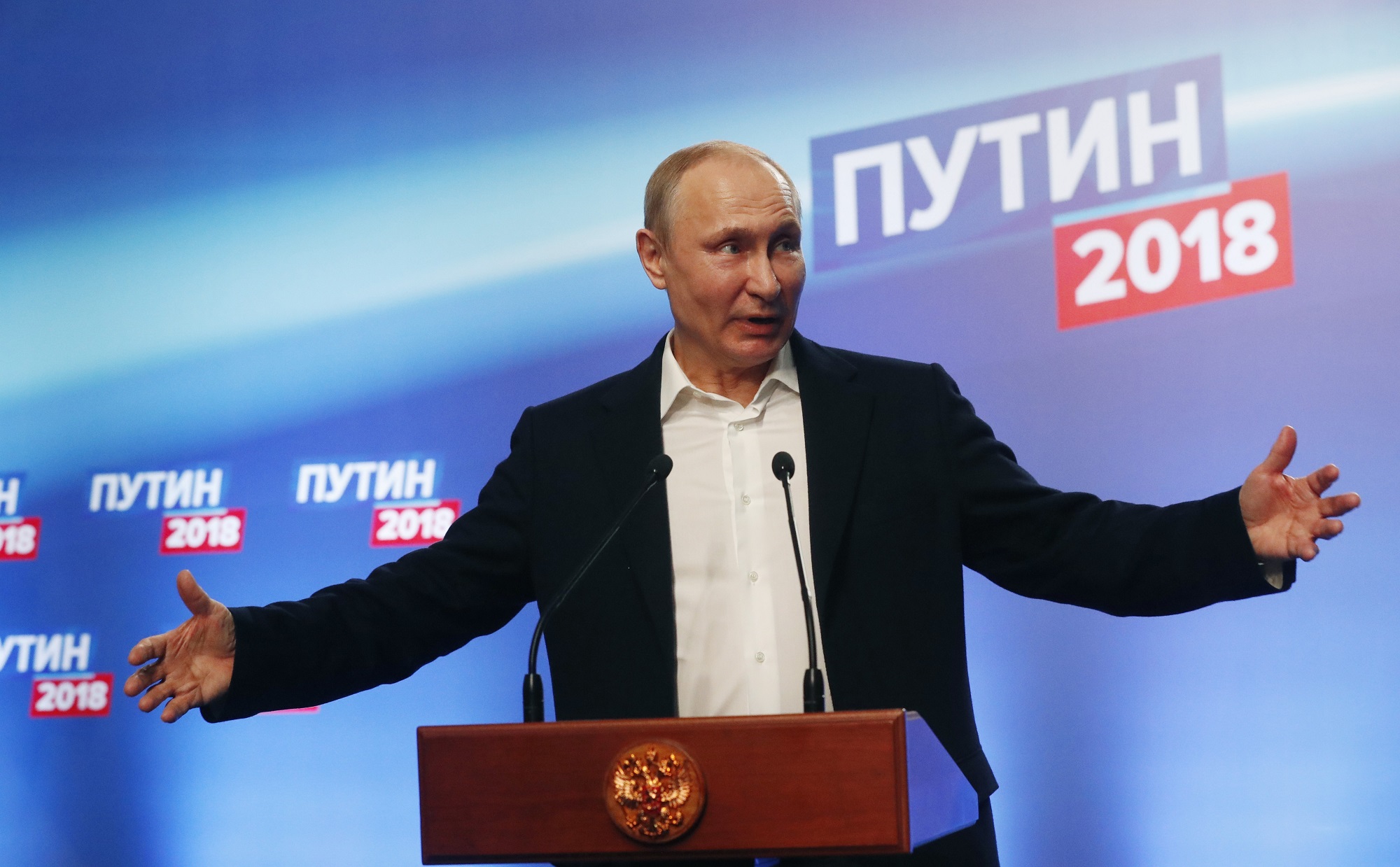 Ông Putin tin tưởng rằng nước Nga có thể tạo ra bước đột phá trong tương lai, đồng thời kêu gọi các lực lượng chính trị hành động dựa trên lợi ích của nước Nga. (Nguồn: AFP/TTXVN)