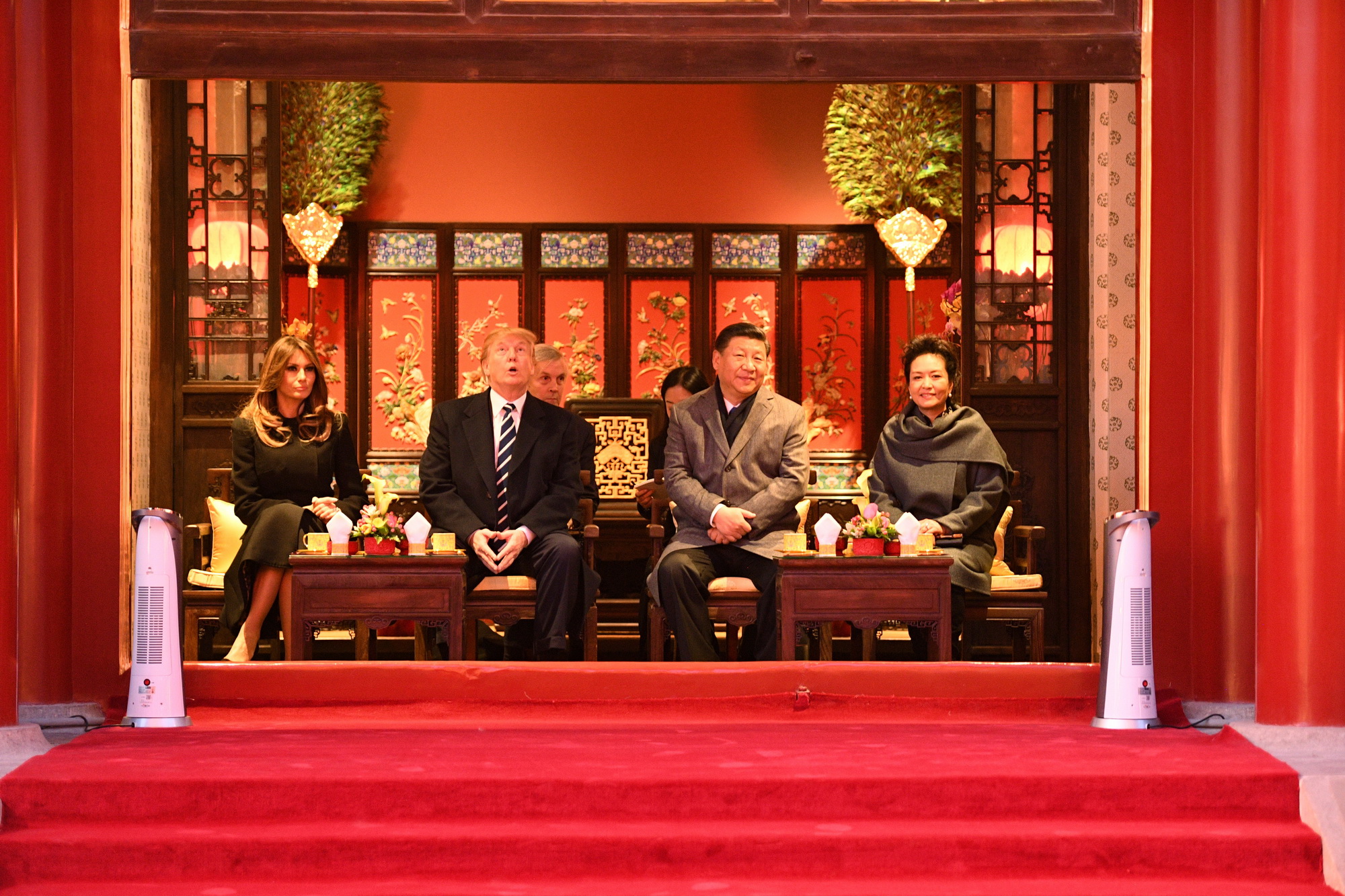 Chủ tịch Trung Quốc Tập Cận Bình và Tổng thống Mỹ Donald Trump trong chuyến thăm của ông Trump tới Trung Quốc năm 2017 (Nguồn: AFP)