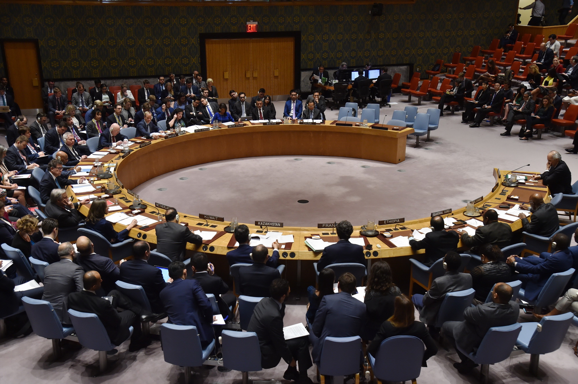 Toàn cảnh cuộc họp của Hội đồng Bảo an Liên hợp quốc ngày 14/4. (Nguồn: AFP/TTXVN)