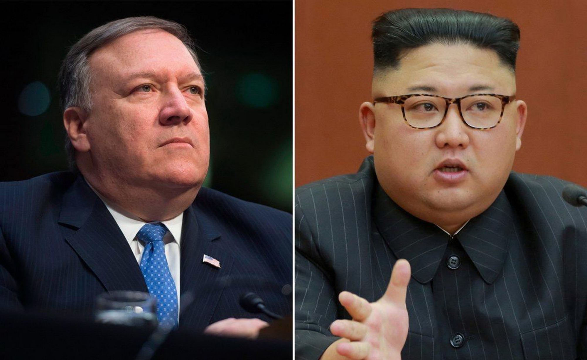 Ông Mike Pompeo (trái) bí mật thăm Triều Tiên, gặp nhà lãnh đạo Kim Jong-un. (Nguồn: KCNA/Reuters/TTXVN)