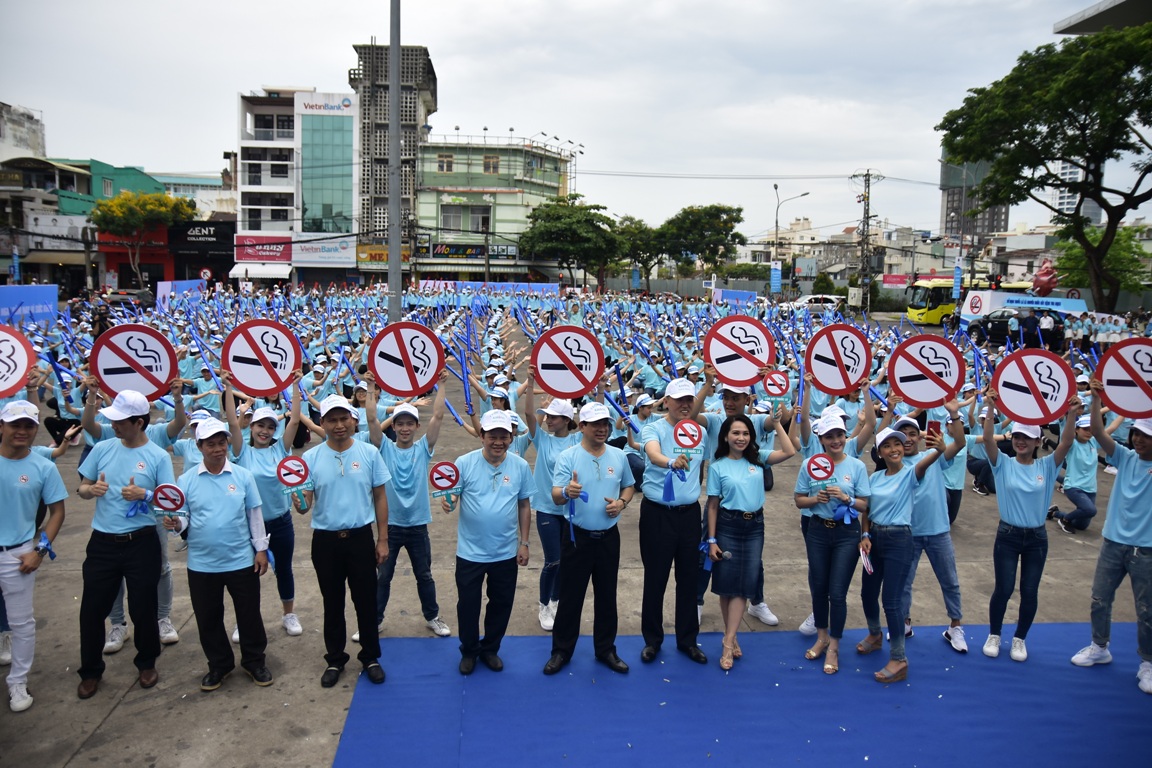 Các hoạt động hưởng ứng phòng chống tác hại của thuốc lá. (Ảnh: PV/Vietnam+)