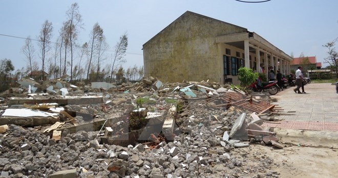 A school collapsed during storm Doksuri in 2017 (Source: VNA)