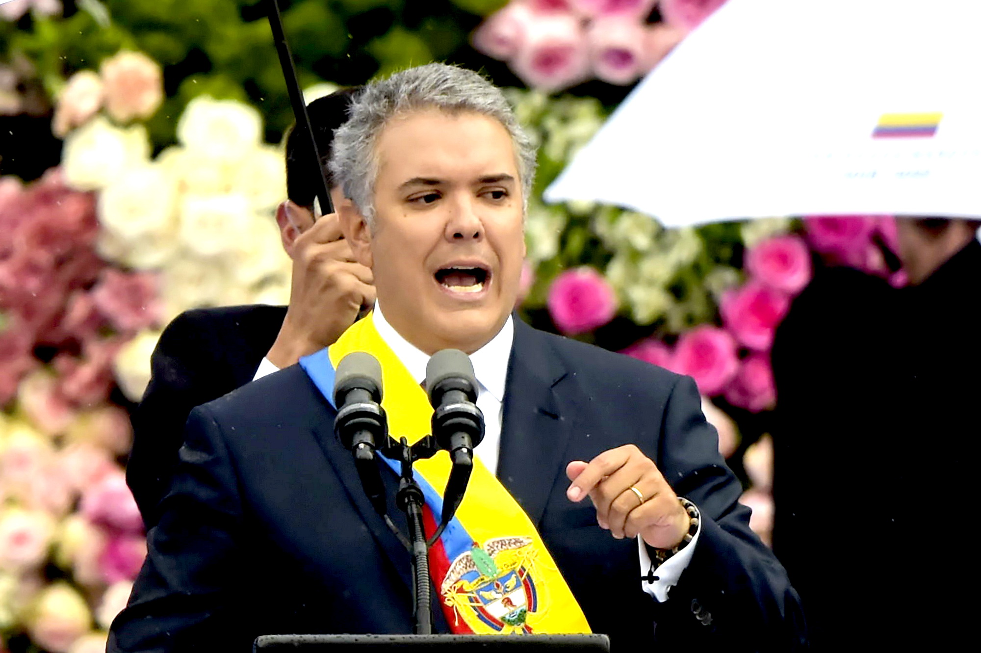 Tổng thống đắc cử Colombia Ivan Duque phát biểu tại lễ tuyên thệ nhậm chức ở Bogota ngày 7/8. (Nguồn: AFP/ TTXVN)