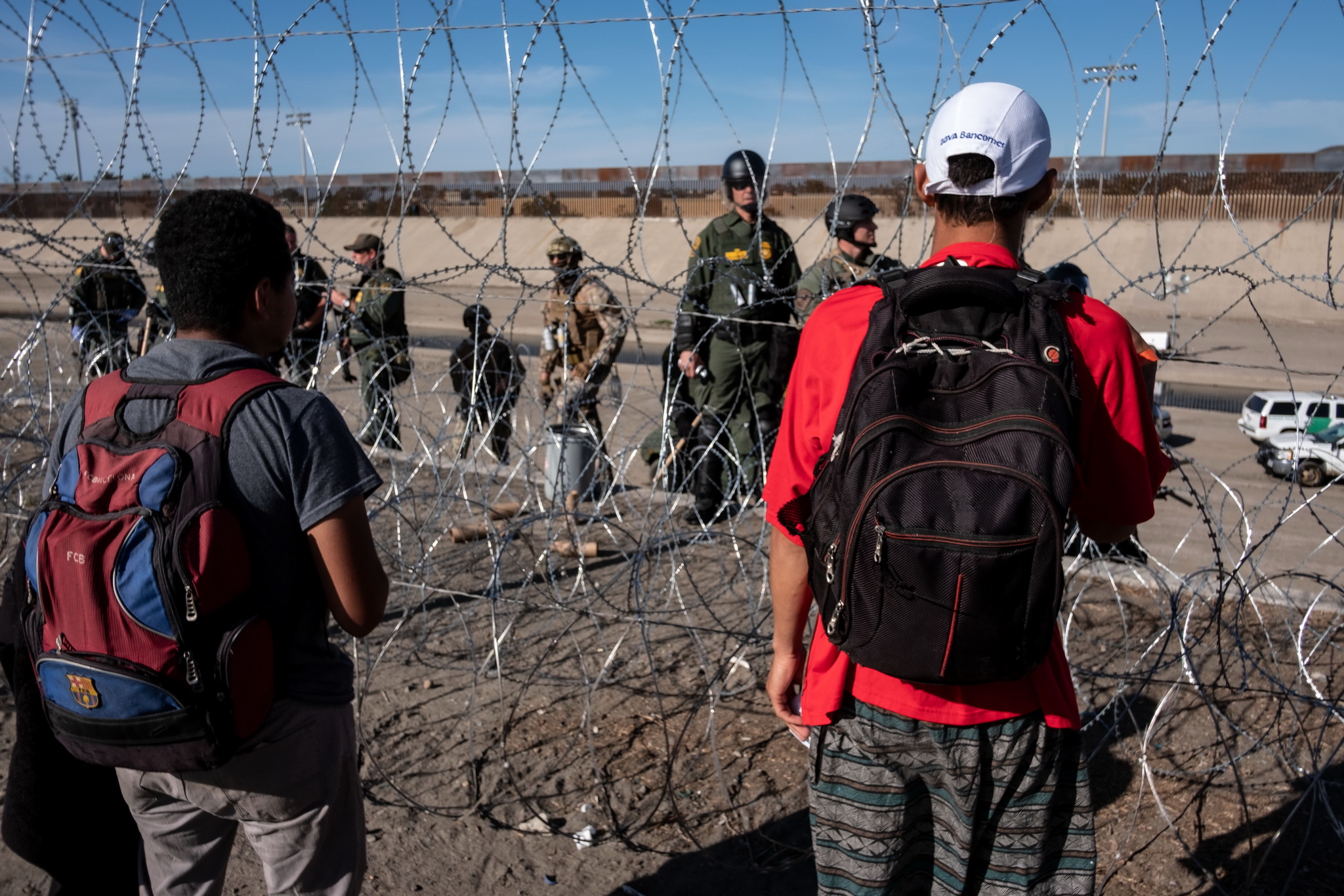 Người di cư tại khu vực biên giới Mỹ-Mexico ở Tijuana, bang Baja California, Mexico ngày 25/11/2018. (Ảnh: AFP/TTXVN)