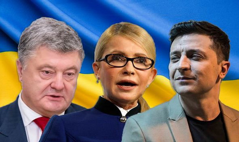 Ba ứng cử viên hàng đầu trong cuộc bầu cử Tổng thống Ukraine 2019: (từ trái sang) Poroshenko, Tymoshenko và Vladimir Zelensky. (Nguồn: Getty Images)