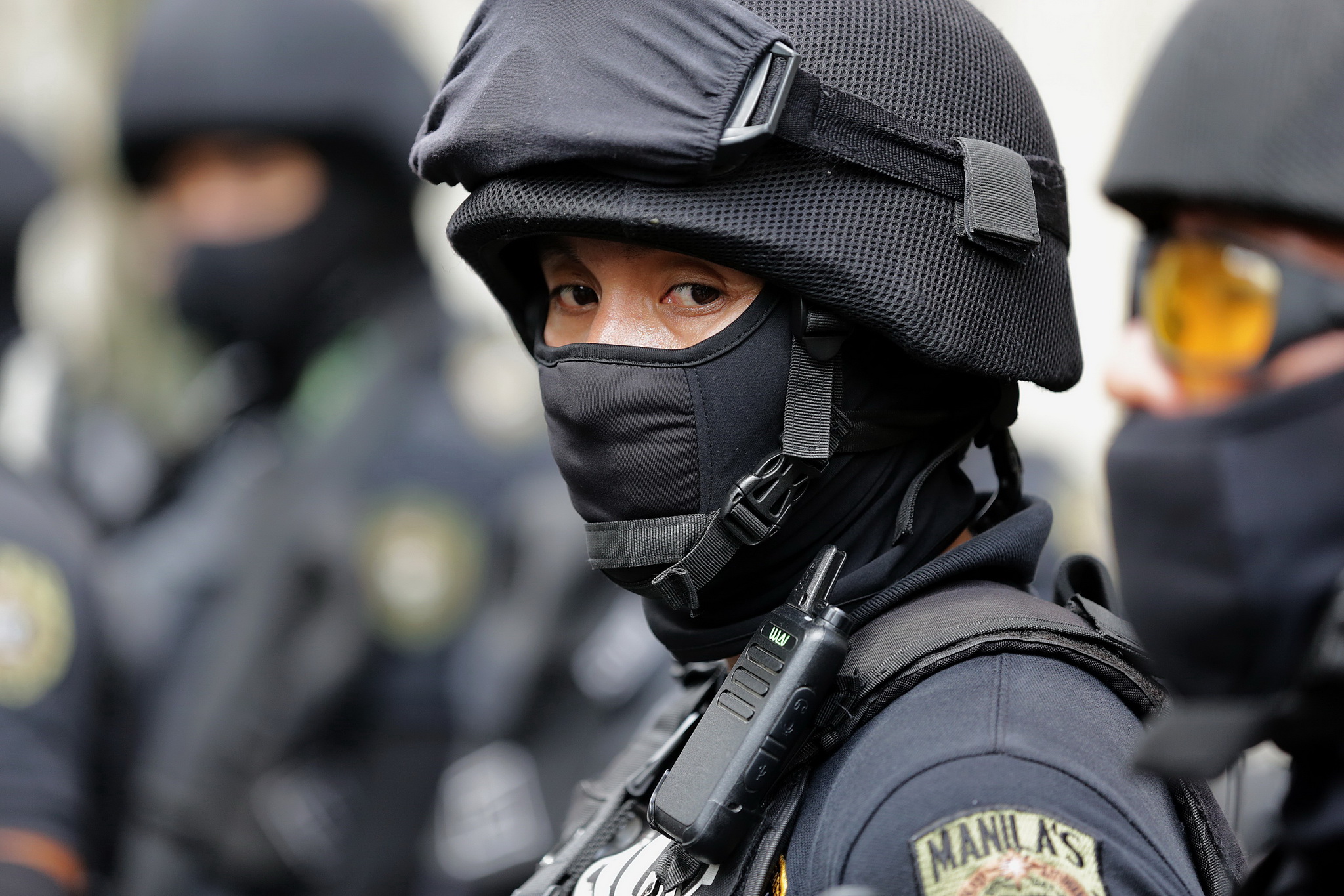 Cảnh sát đặc nhiệm Philippines tham gia diễn tập chống khủng bố ở Manila ngày 4/4/2019. (Ảnh: THX/TTXVN)