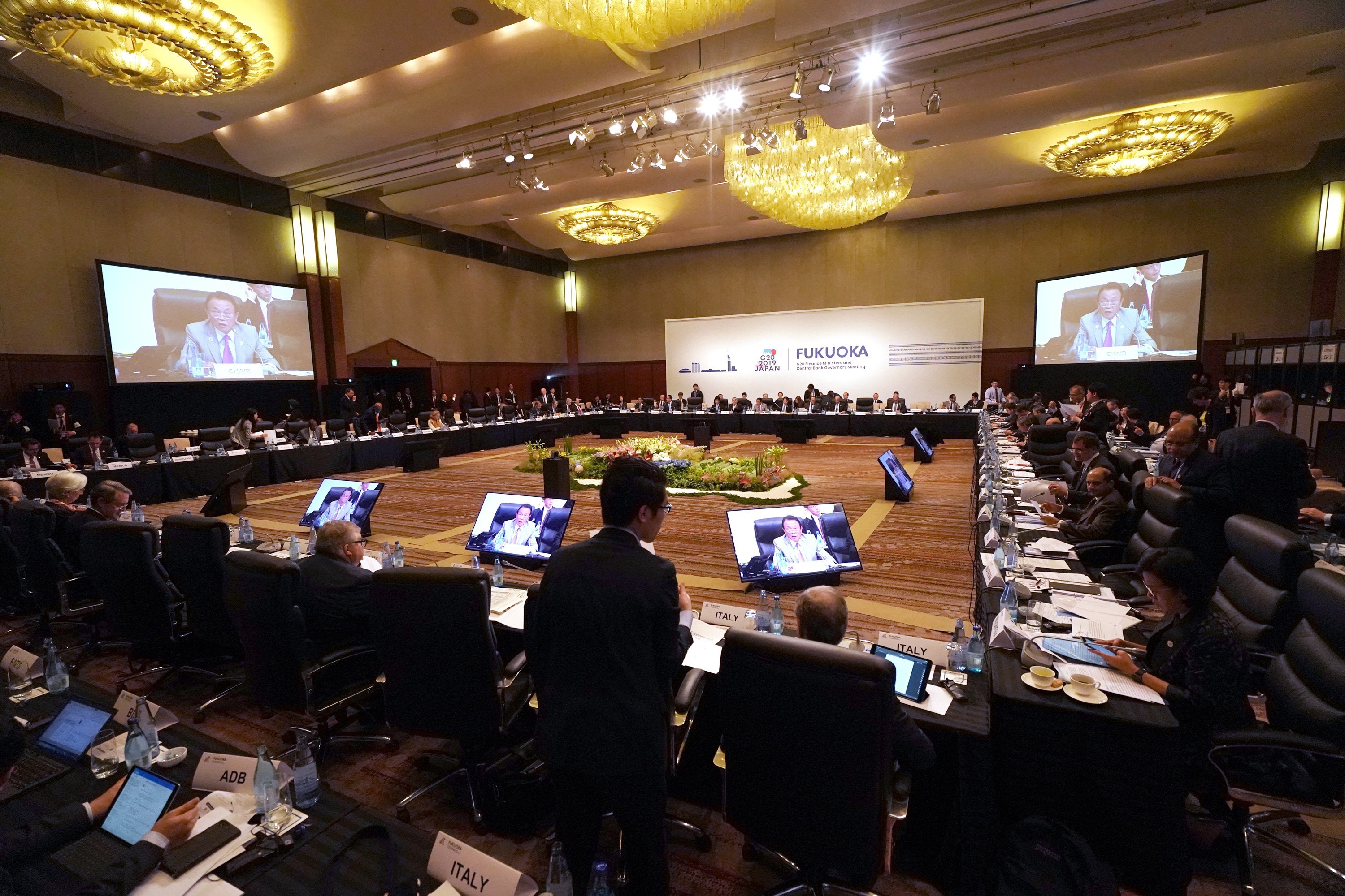 Toàn cảnh Hội nghị Bộ trưởng Tài chính và Thống đốc Ngân hàng Trung ương Nhóm Các nền kinh tế phát triển và mới nổi hàng đầu thế giới (G20) ở thành phố Fukuoka, Nhật Bản ngày 8/6/2019. (Nguồn: AFP/TTXVN)