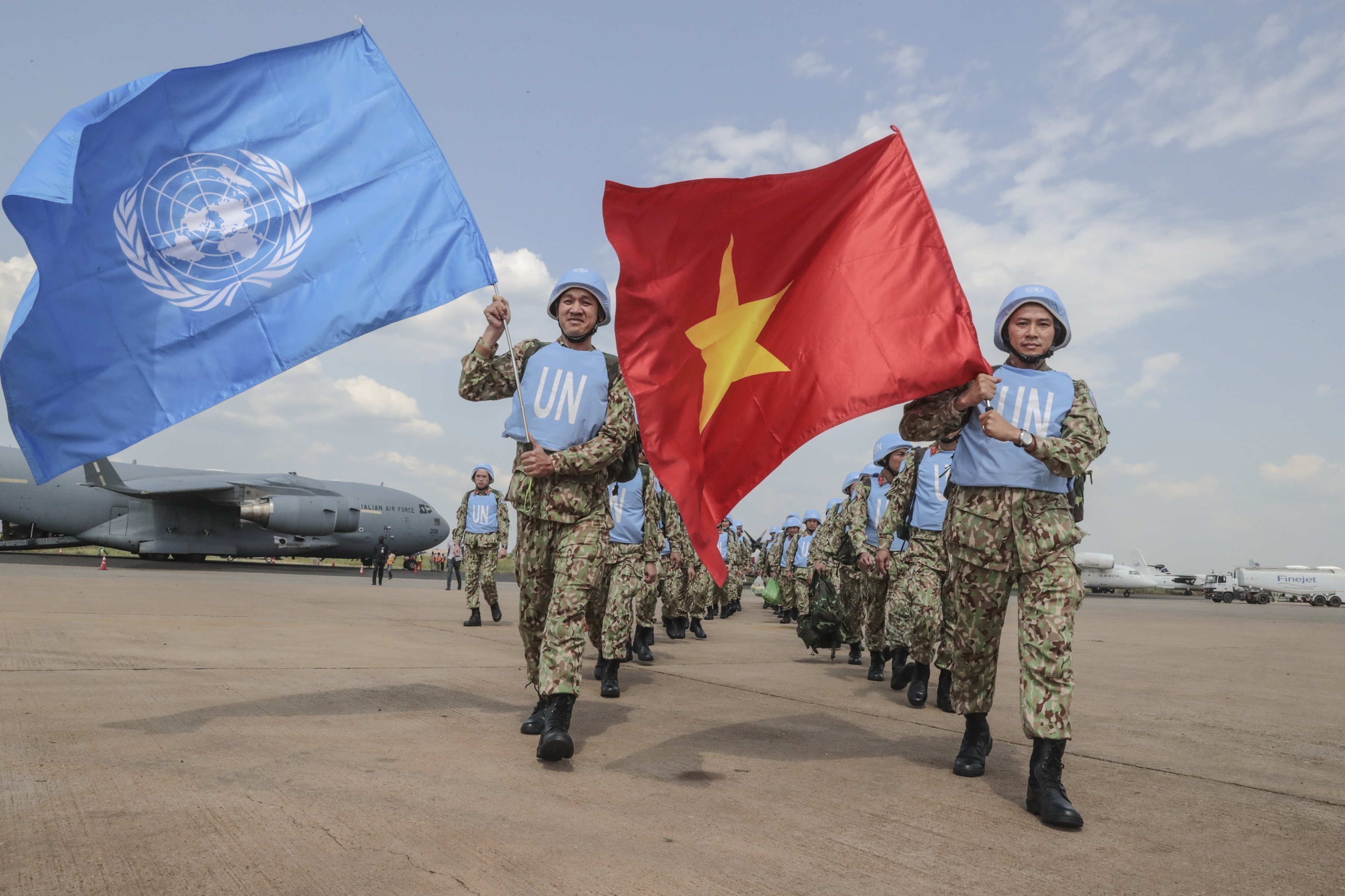 Lực lượng gìn giữ hòa bình Liên hợp quốc của Việt Nam tham gia hoạt động ở Nam Sudan. (Nguồn: TTXVN)