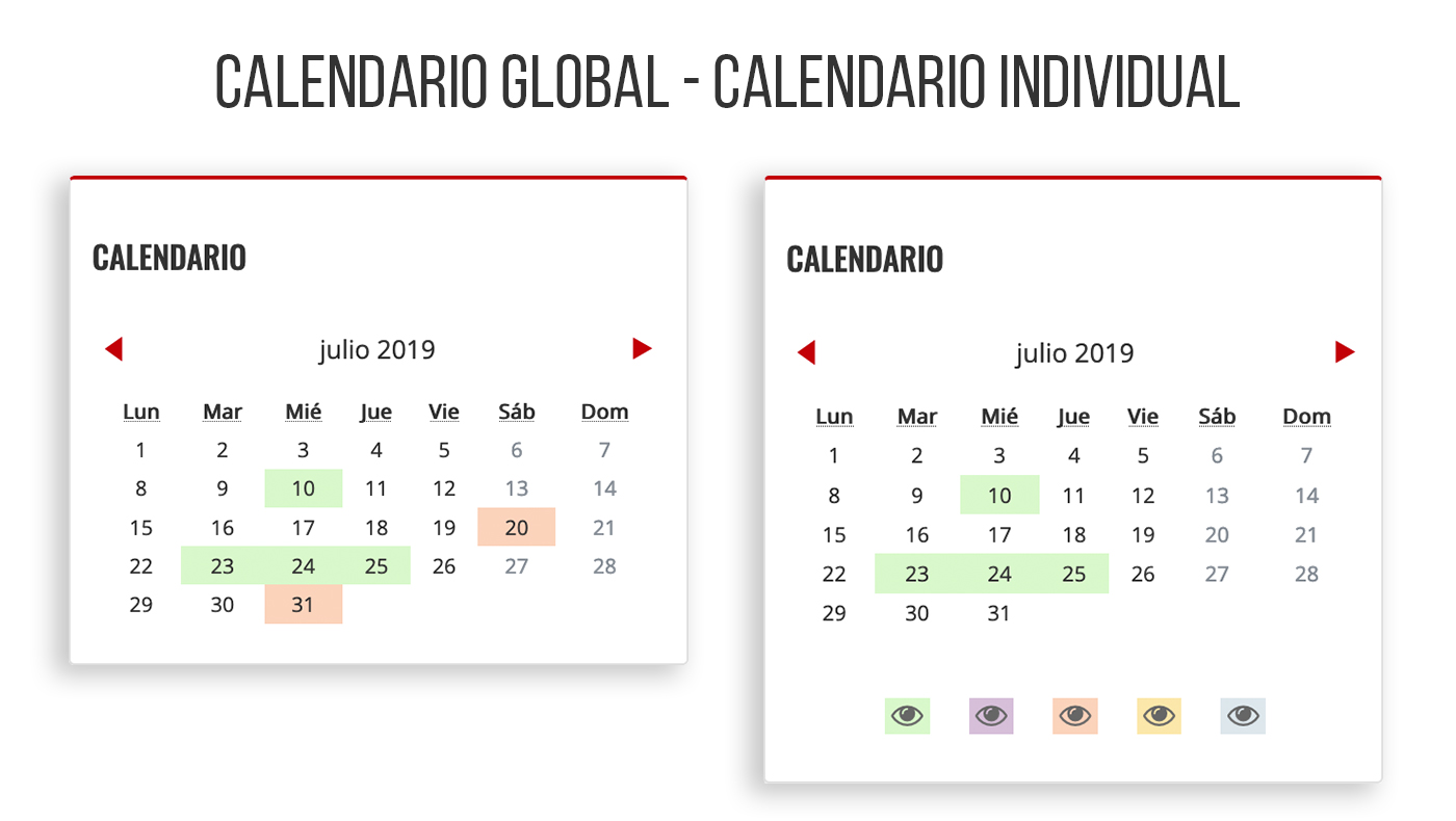 Calendario global y calendario individual