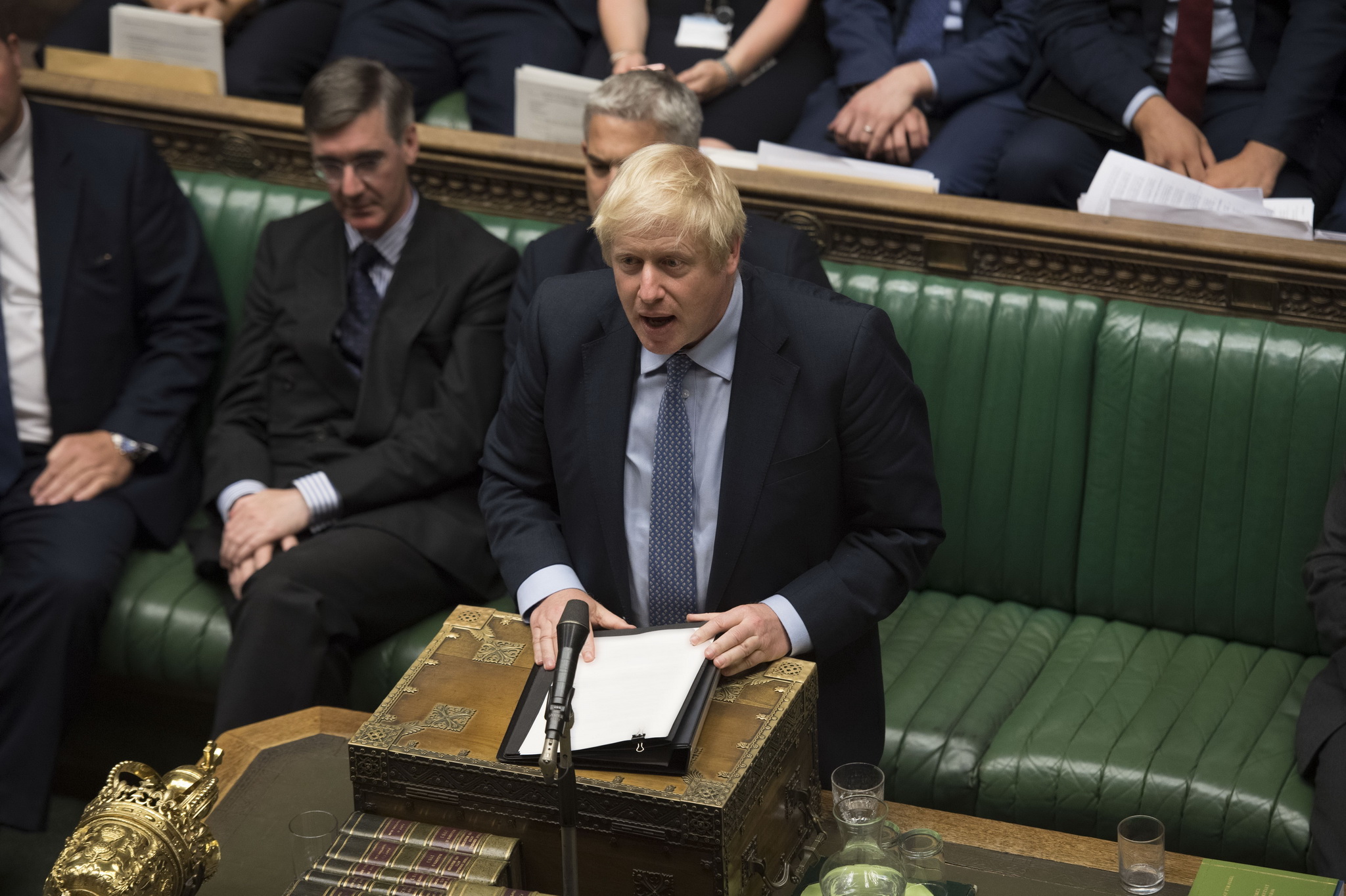 Thủ tướng Anh Boris Johnson phát biểu trong phiên họp của Hạ viện tại London ngày 4/9/2019. (Ảnh: THX/TTXVN)