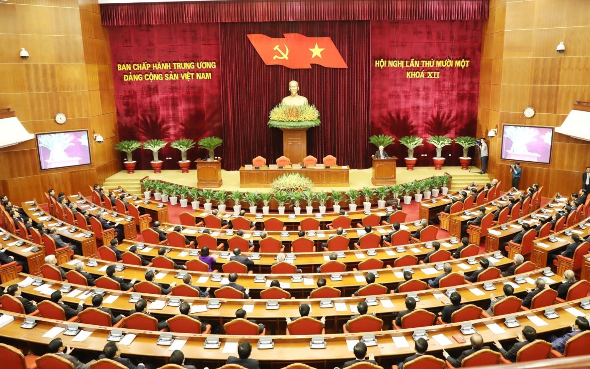 Chiều 12/10/2019, Hội nghị lần thứ mười một Ban Chấp hành Trung ương Đảng Cộng sản Việt Nam (khóa XII) họp phiên bế mạc tại trụ sở Trung ương Đảng, Hà Nội. (Ảnh: Trí Dũng/TTXVN)