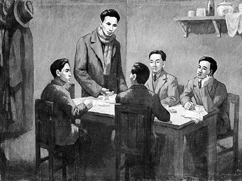   Từ ngày 6/1-7/2/1930, Hội nghị hợp nhất các tổ chức Cộng sản thành lập Đảng Cộng sản    Việt Nam họp ở bán đảo Cửu Long, thuộc Hong Kong (Trung Quốc) dưới sự chủ trì của đồng chí Nguyễn Ái Quốc thay mặt cho Quốc tế Cộng sản. (Ảnh: Tranh tư liệu/TTXVN)