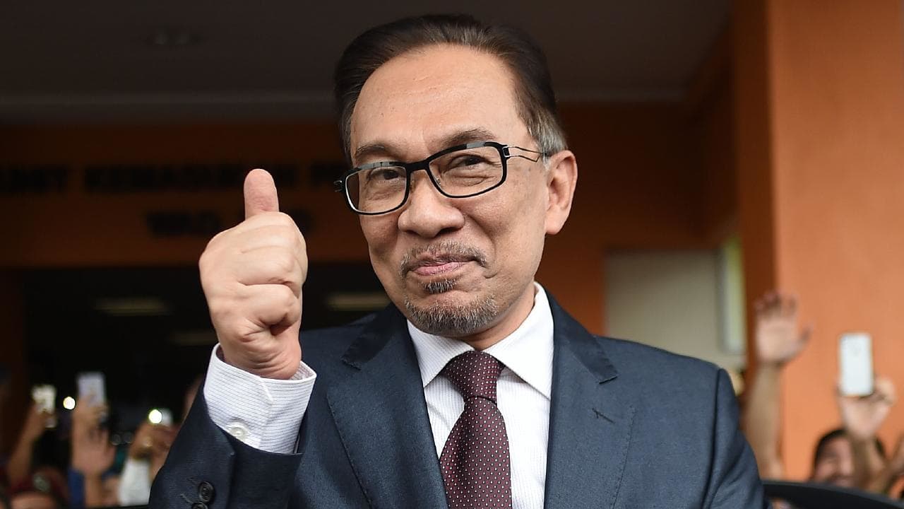 Chủ tịch Anwar Ibrahim của đảng Công lý Nhân dân (PKR). (Nguồn: AFP)