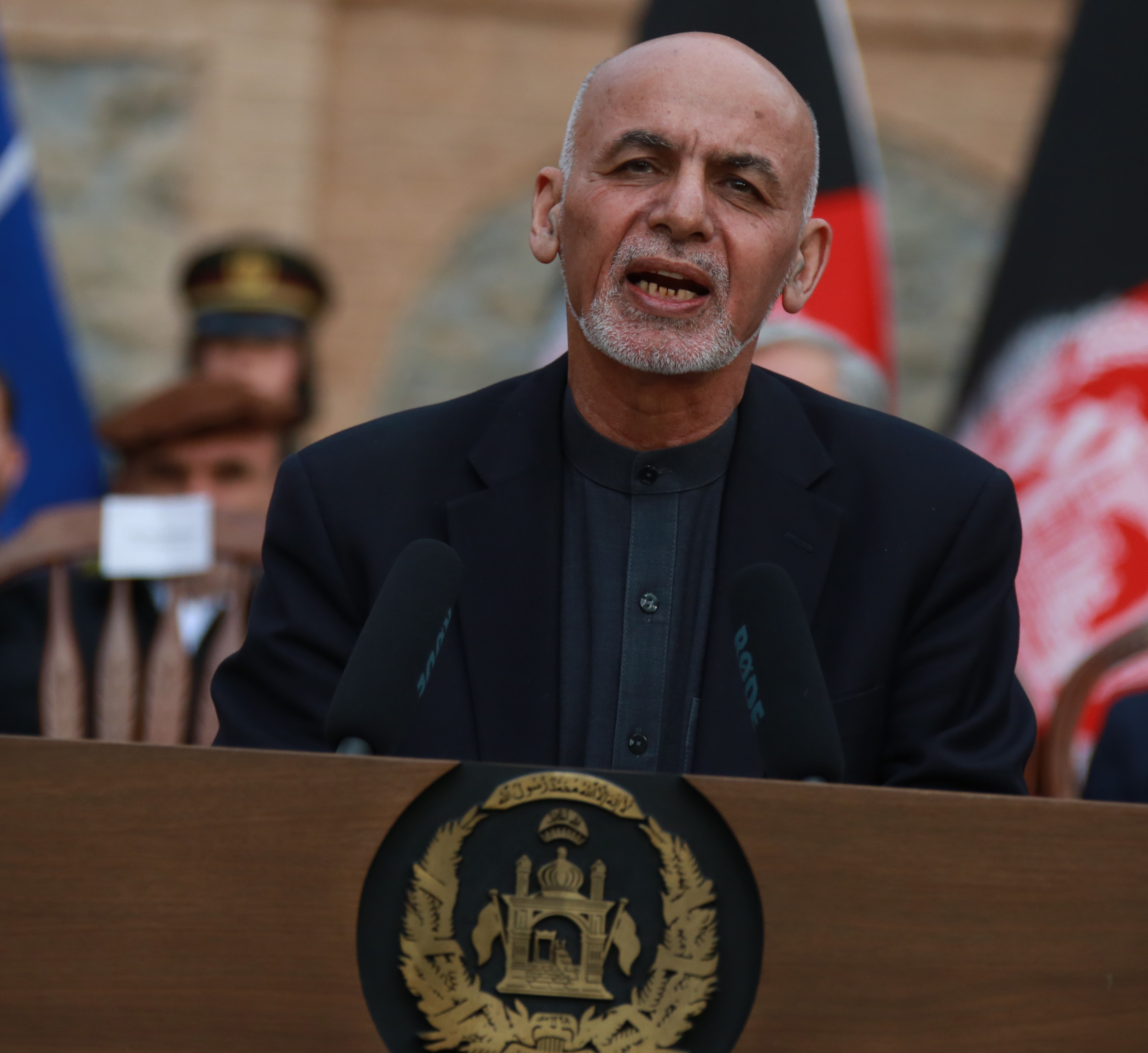 Tổng thống Afghanistan Ashraf Ghani phát biểu trong cuộc họp báo tại Kabul ngày 29/2/2020. (Ảnh: THX/TTXVN)