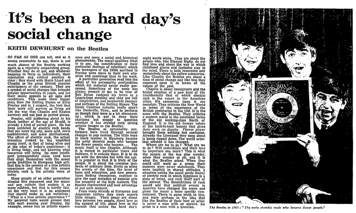 Bài viết về ban nhạc Beatle trên The Guardian ngày 18/4/1970. (Nguồn: The Guardian)