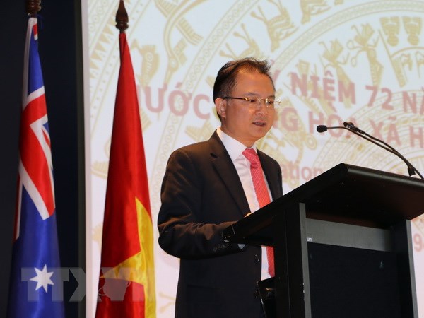  Đại sứ Việt Nam tại Australia Ngô Hướng Nam. (Ảnh: Khánh Linh/TTXVN)