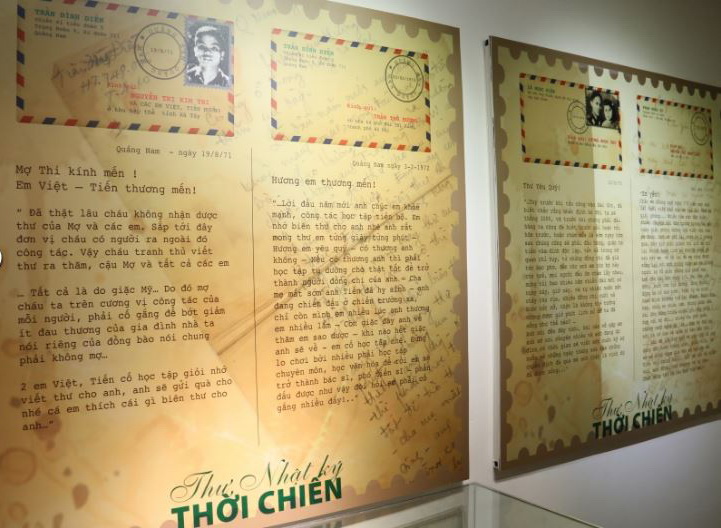 Một số bức thư tiêu biểu tại triển lãm chuyên đề “Thư, Nhật ký thời chiến” ngày 26/4/2018 tại Hà Nội.(Nguồn: Ban Tổ chức)