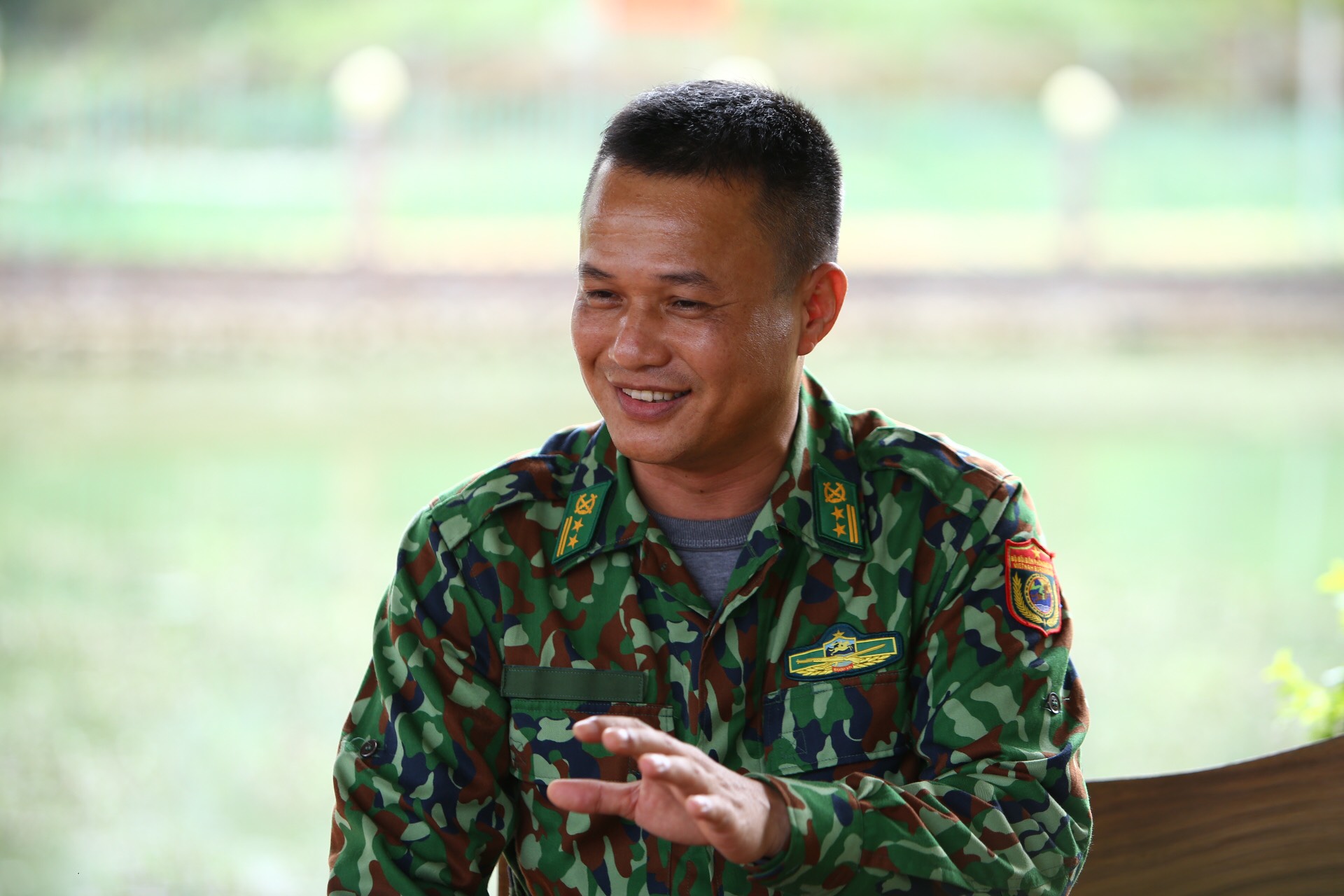 Trung tá Nguyễn Thành Lê - Đồn trưởng Đồn Biên phòng Pò Hèn. (Ảnh: Minh Quyết/Vietnam+)