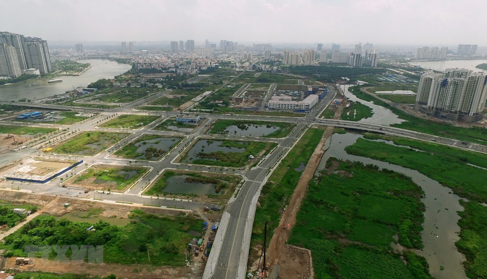 Hạ tầng nội khu của Khu đô thị mới Thủ Thiêm ở quận 2, Thành phố Hồ Chí Minh. (Nguồn ảnh: TTXVN)