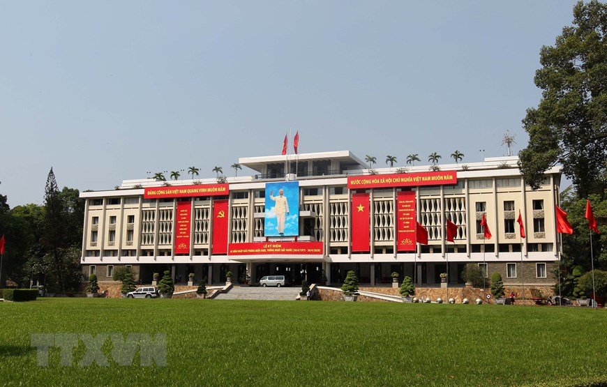 Hội trường Thống nhất ở Thành phố Hồ Chí Minh. (Ảnh: Thanh Vũ/TTXVN)