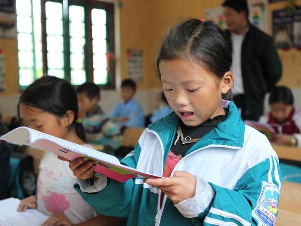 Giờ học tiếng Mông của học sinh lớp 5, Trường Tiểu học Lao Chải, huyện Sa Pa (Lào Cai). (Ảnh: Quý Trung/TTXVN)