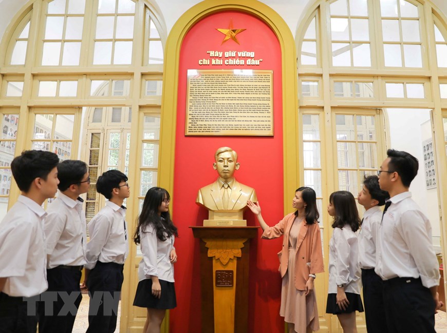 Trường được vinh dự mang tên của cố Tổng Bí thư Trần Phú, Tổng Bí thư đầu tiên của Đảng Cộng sản Việt Nam. (Ảnh: Thanh Tùng/TTXVN)