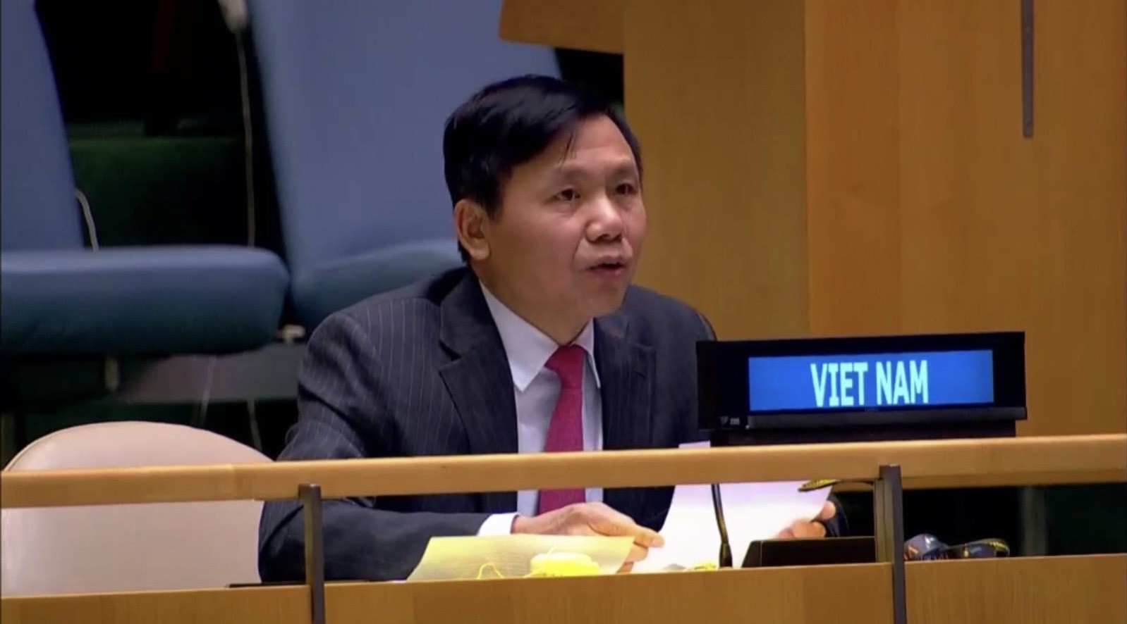 Đại sứ Đặng Đình Quý - Trưởng phái đoàn đại diện thường trực Việt Nam tại Liên hợp quốc. (Ảnh: Hữu Thanh/TTXVN)