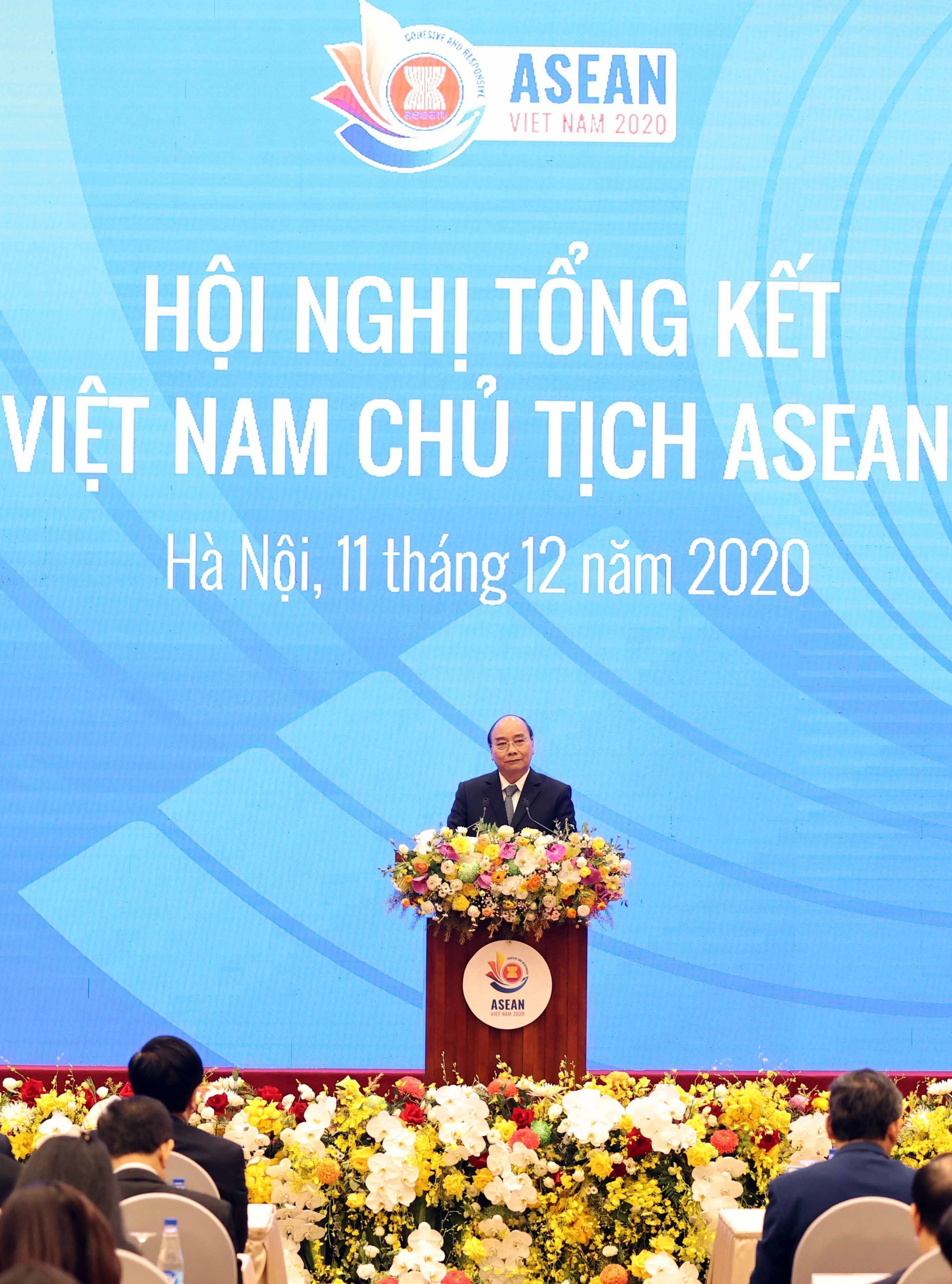Thủ tướng Nguyễn Xuân Phúc, Chủ tịch ASEAN 2020 phát biểu. (Ảnh: Thống Nhất/ TTXVN)