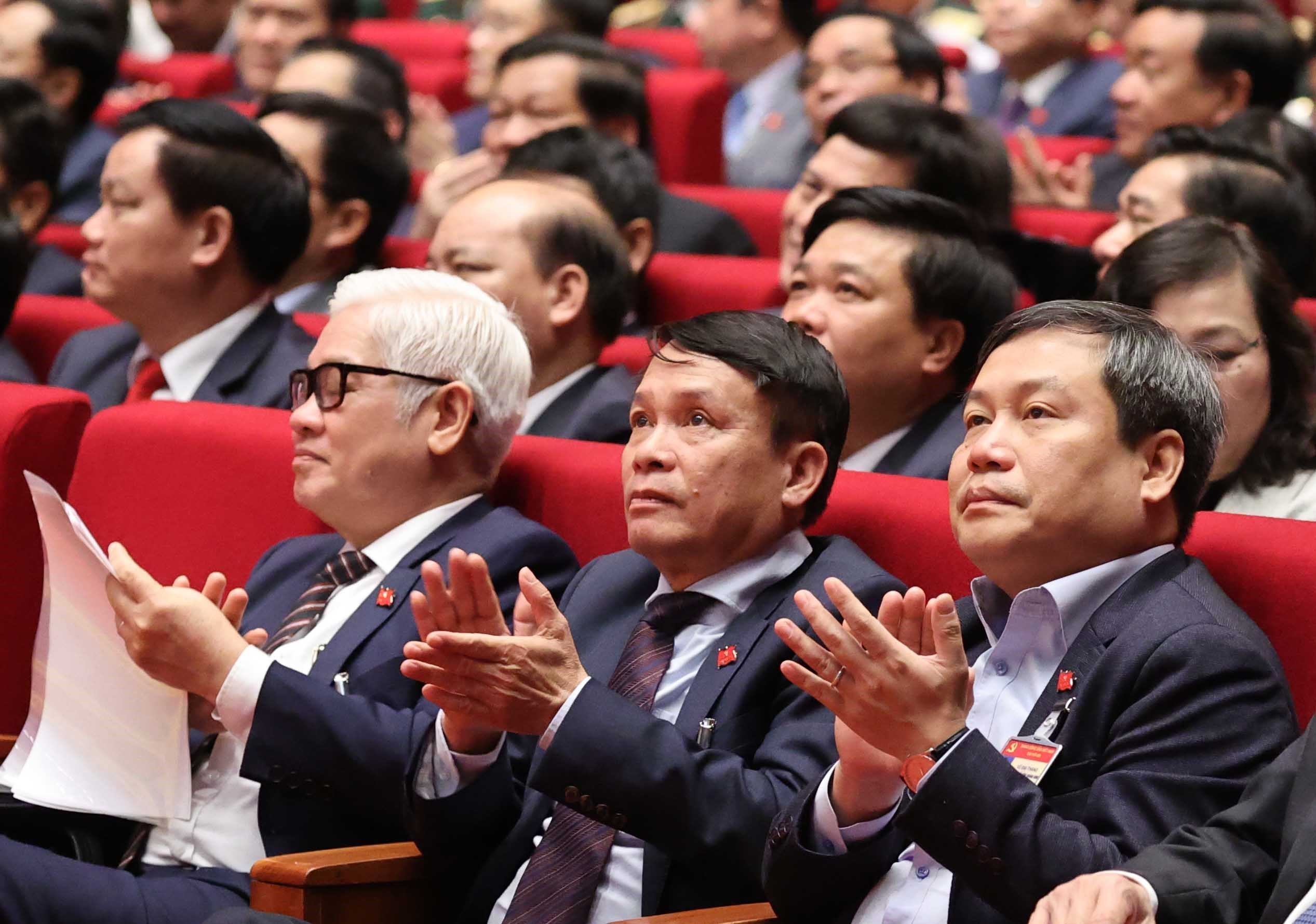Các đại biểu dự phiên tham luận tại hội trường Trung tâm Hội nghị Quốc gia, sáng 27/1.(Nguồn: TTXVN)