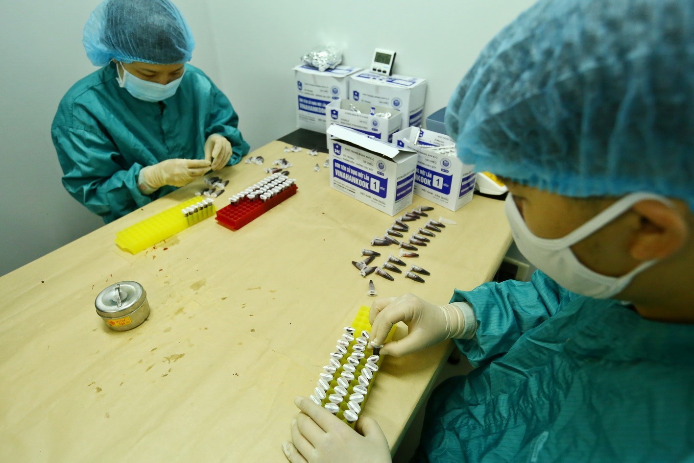 Vaccine researchers in the laboratory.